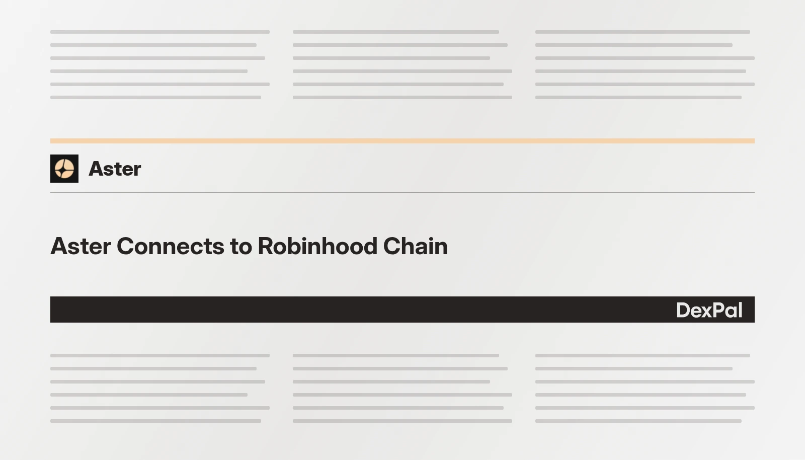Aster Connects to Robinhood Chain