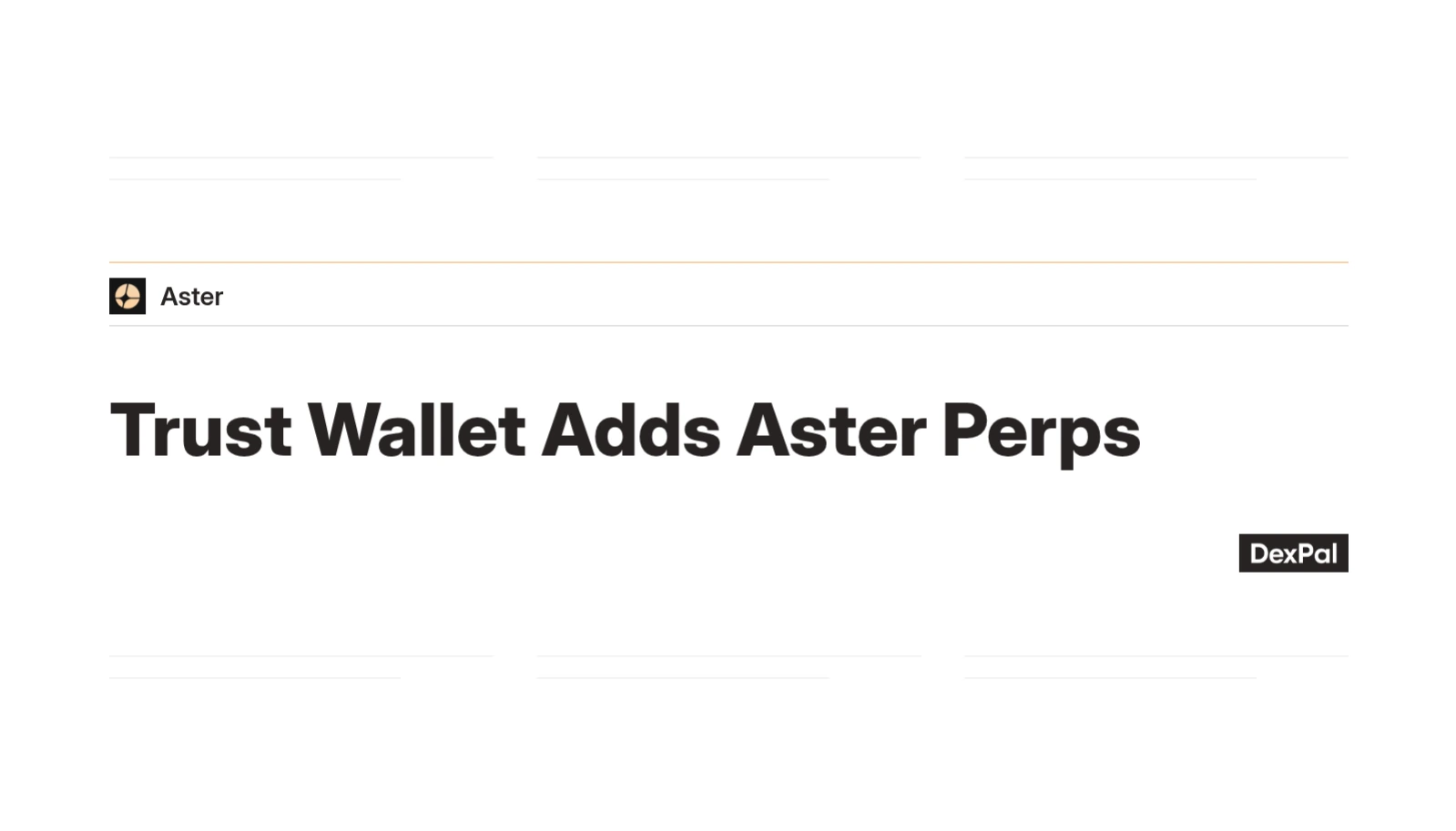 Trust Wallet Adds Aster Perps