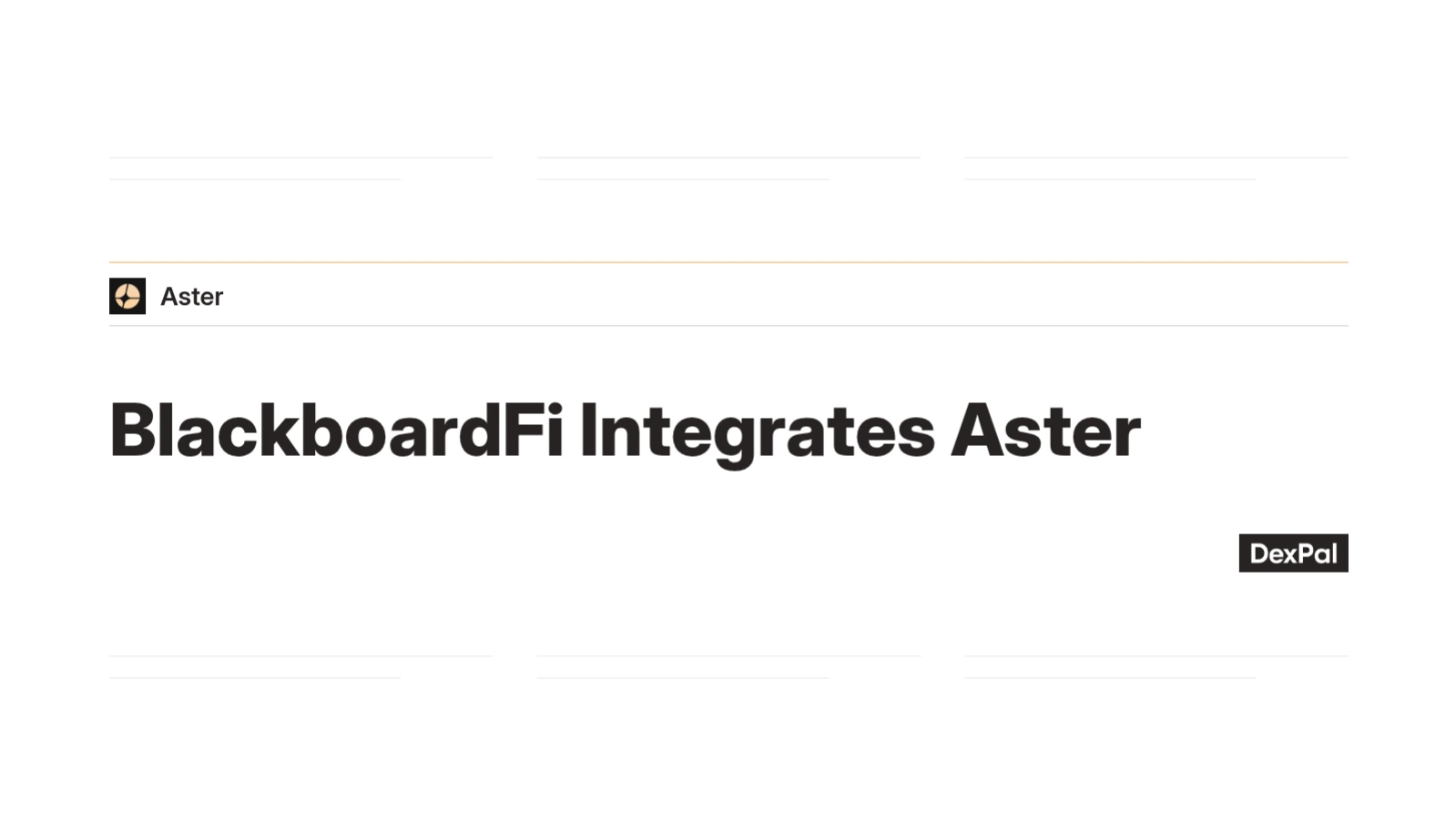 BlackboardFi Integrates Aster