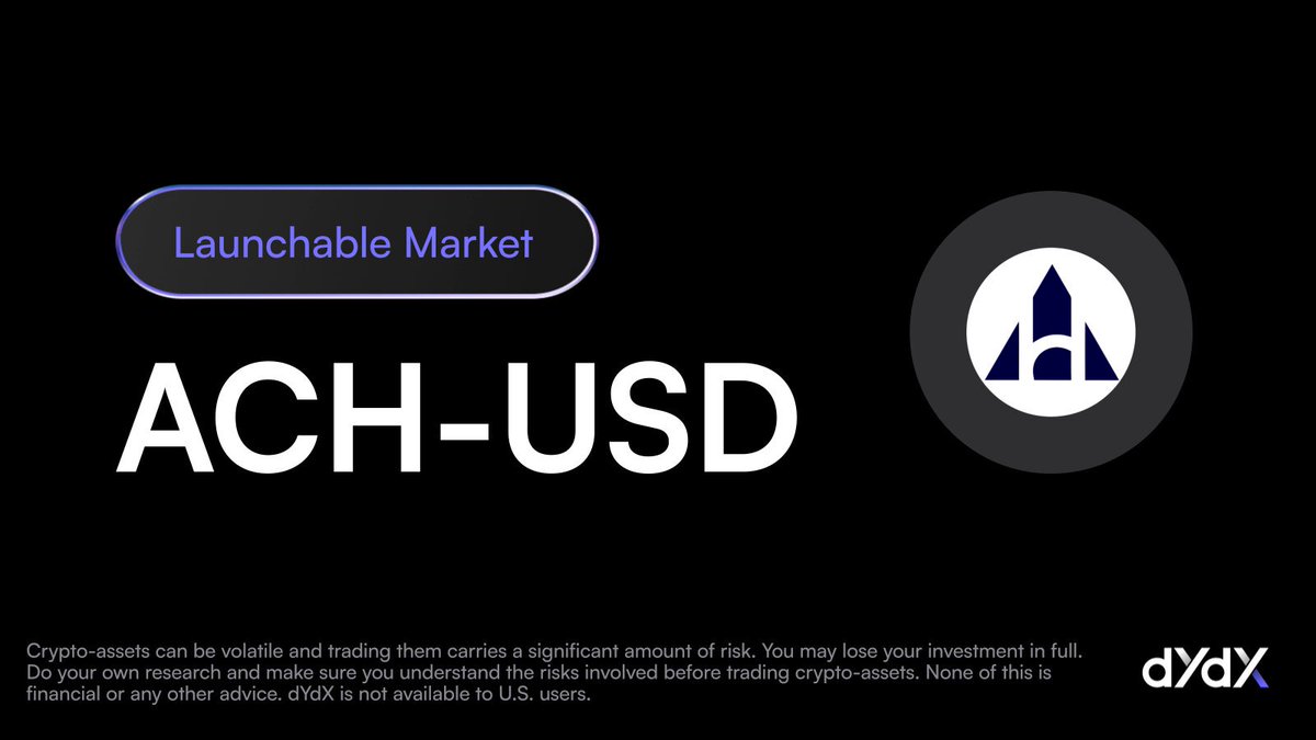New Market Launch: $ACH on dYdX