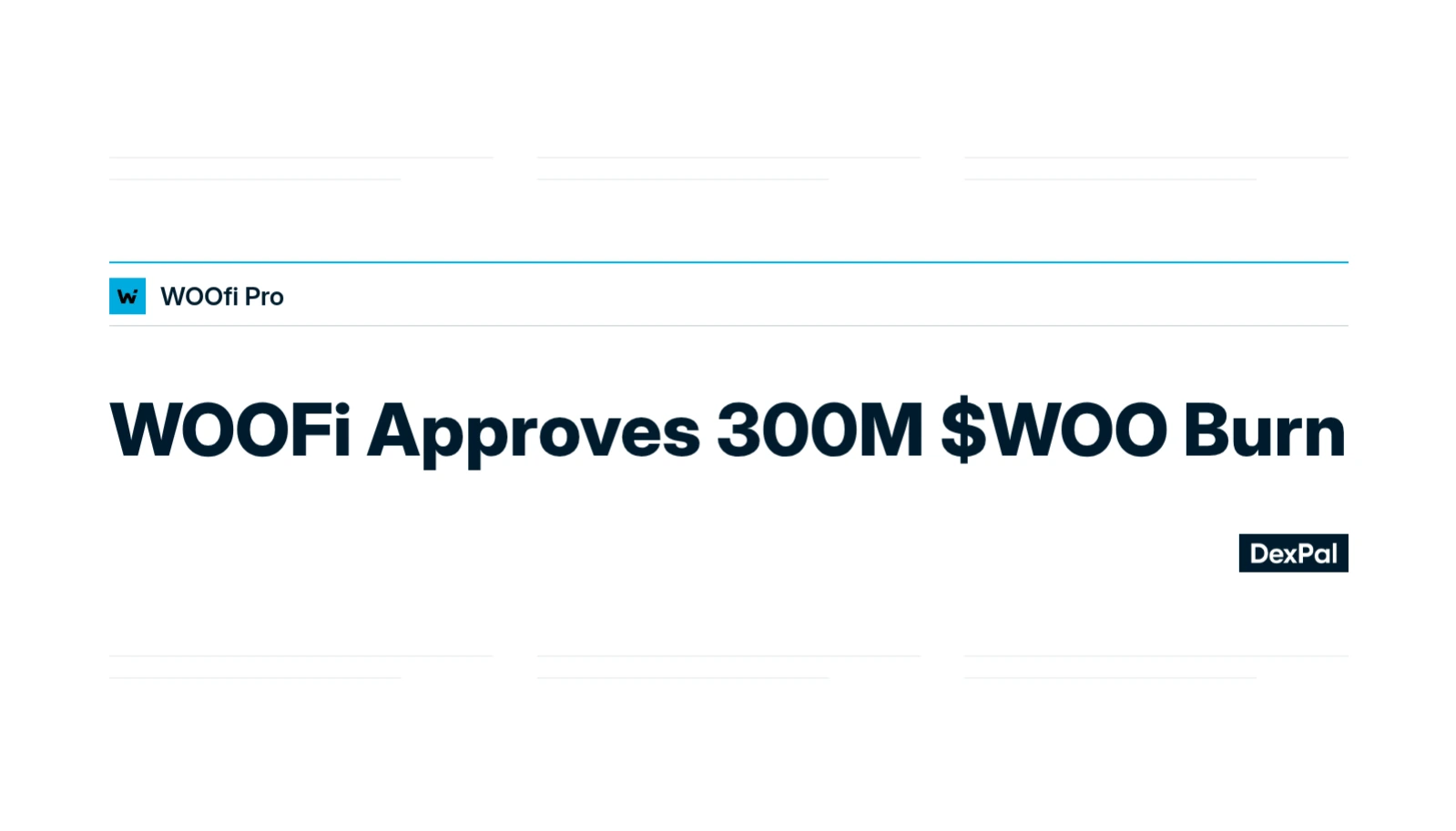 WOOFi Approves 300M $WOO Burn