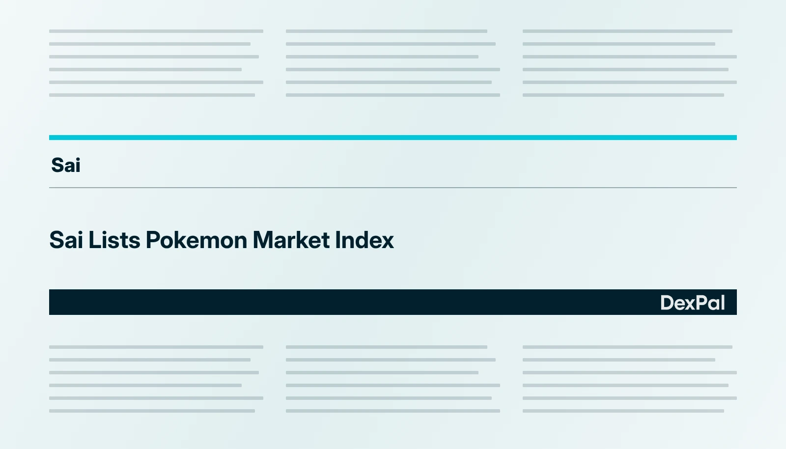 Sai Lists Pokemon Market Index