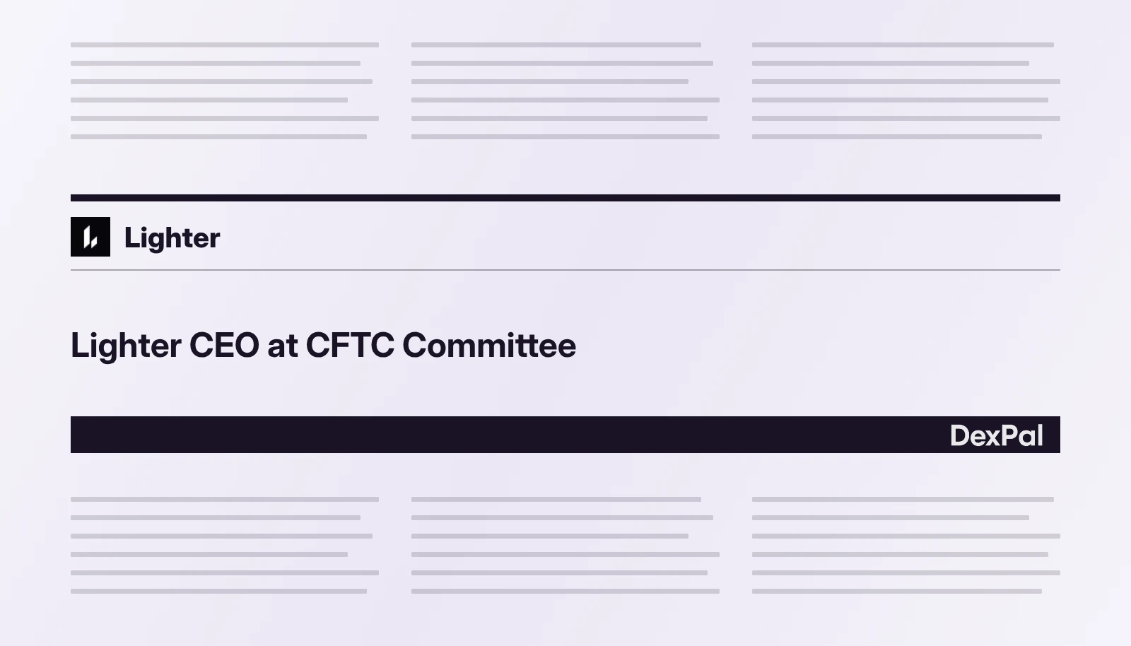 Lighter CEO at CFTC Committee